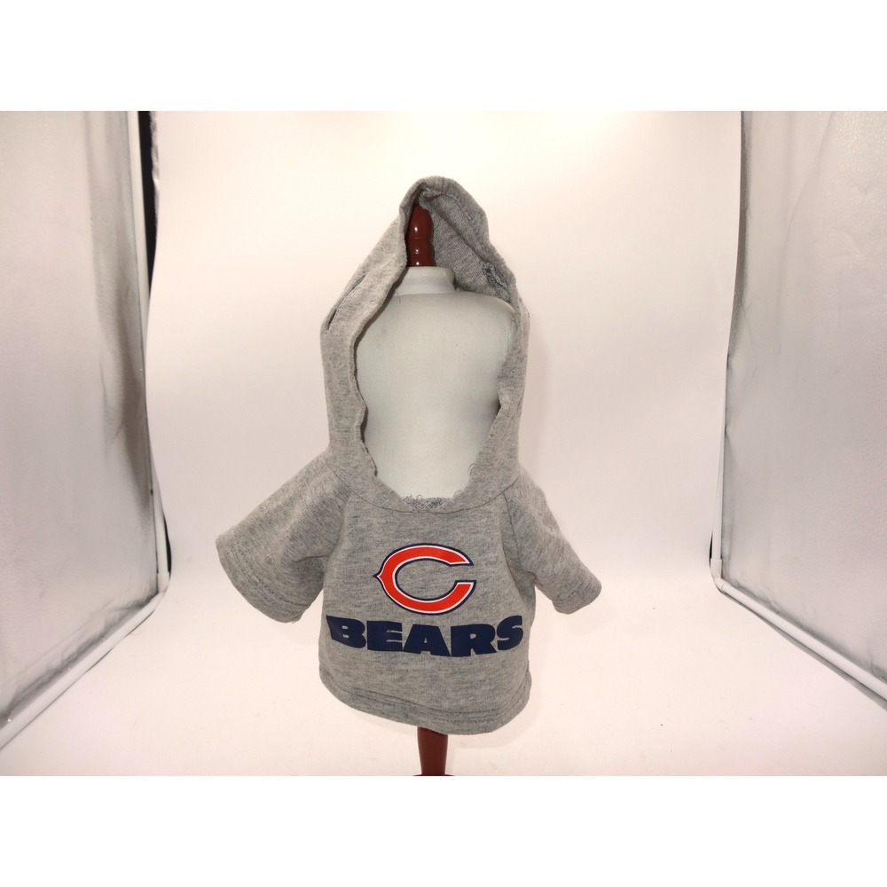 Build A Bear Workshop Chicago Bears Hoodie Gray Plush Toy NFL Outfit